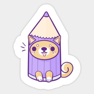 Pastel Pencil Shiba Sticker